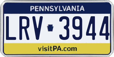 PA license plate LRV3944