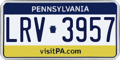 PA license plate LRV3957