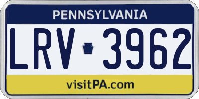 PA license plate LRV3962