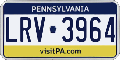 PA license plate LRV3964