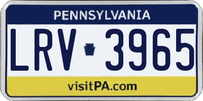 PA license plate LRV3965