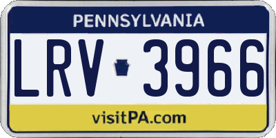 PA license plate LRV3966