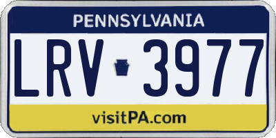 PA license plate LRV3977