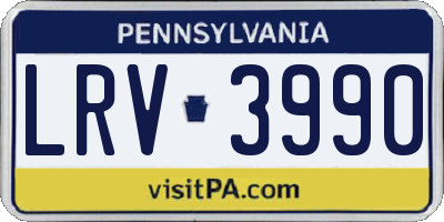PA license plate LRV3990