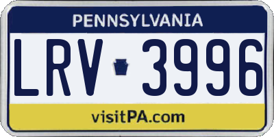 PA license plate LRV3996