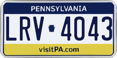 PA license plate LRV4043