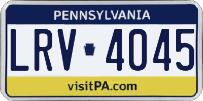 PA license plate LRV4045