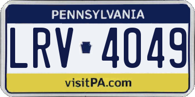PA license plate LRV4049