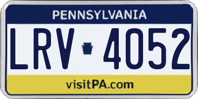 PA license plate LRV4052