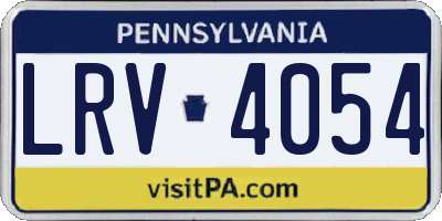 PA license plate LRV4054