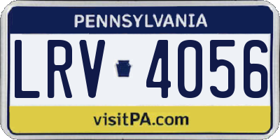 PA license plate LRV4056