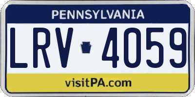 PA license plate LRV4059