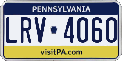 PA license plate LRV4060