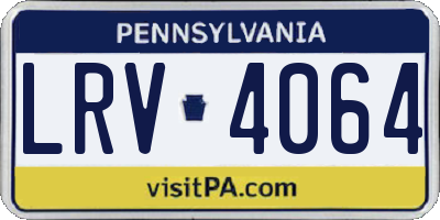 PA license plate LRV4064
