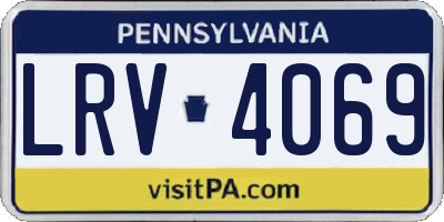 PA license plate LRV4069