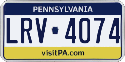 PA license plate LRV4074