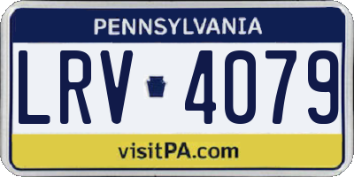 PA license plate LRV4079