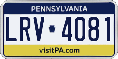PA license plate LRV4081