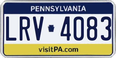 PA license plate LRV4083