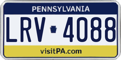 PA license plate LRV4088