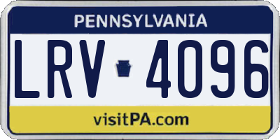 PA license plate LRV4096