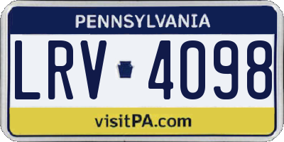 PA license plate LRV4098