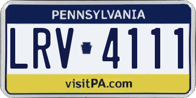 PA license plate LRV4111