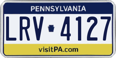 PA license plate LRV4127
