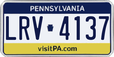 PA license plate LRV4137