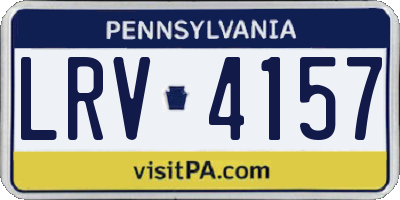 PA license plate LRV4157
