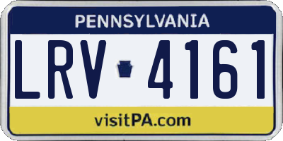 PA license plate LRV4161