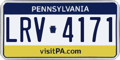 PA license plate LRV4171
