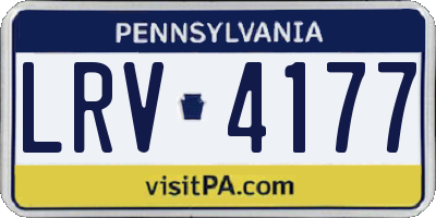 PA license plate LRV4177