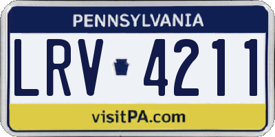PA license plate LRV4211