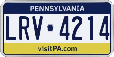 PA license plate LRV4214
