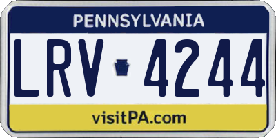PA license plate LRV4244