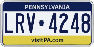PA license plate LRV4248