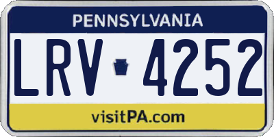 PA license plate LRV4252