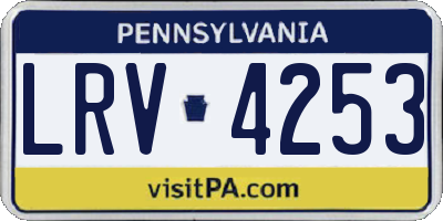 PA license plate LRV4253