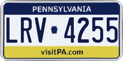 PA license plate LRV4255
