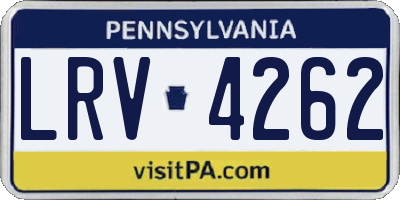 PA license plate LRV4262