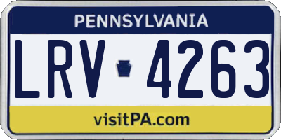 PA license plate LRV4263