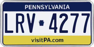 PA license plate LRV4277