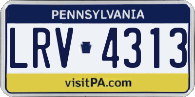 PA license plate LRV4313