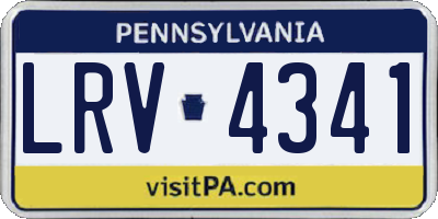 PA license plate LRV4341