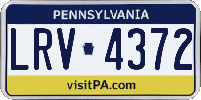 PA license plate LRV4372