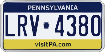 PA license plate LRV4380