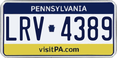 PA license plate LRV4389
