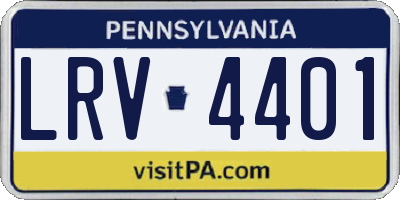 PA license plate LRV4401