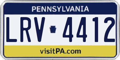 PA license plate LRV4412